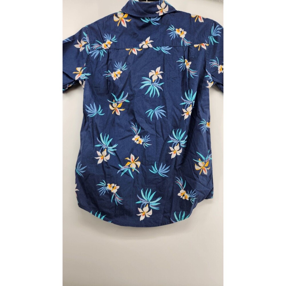 Quiksilver Boys Medium Navy‎ Blue Floral Short Sleeve Poplin Shirt NWT - Picture 10 of 10